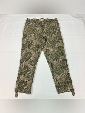 Democracy Flexellent Women's Size 10 Palm Leaf Print Roll Up Ankle Cargo Pants